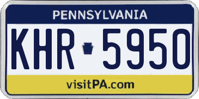 PA license plate KHR5950