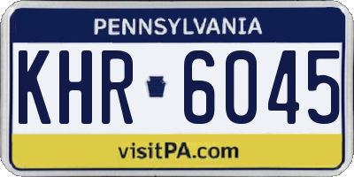 PA license plate KHR6045
