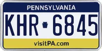 PA license plate KHR6845