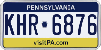 PA license plate KHR6876