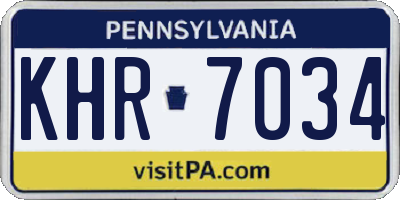 PA license plate KHR7034