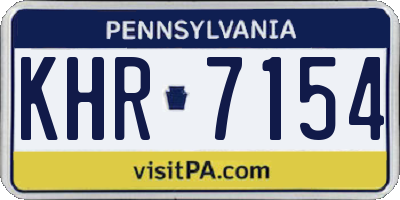 PA license plate KHR7154