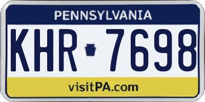 PA license plate KHR7698