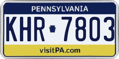 PA license plate KHR7803