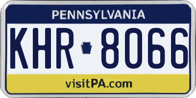 PA license plate KHR8066
