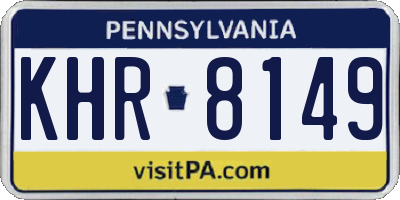 PA license plate KHR8149