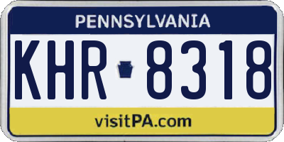 PA license plate KHR8318