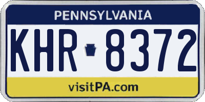 PA license plate KHR8372