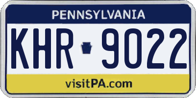 PA license plate KHR9022