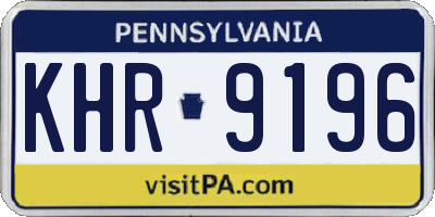 PA license plate KHR9196