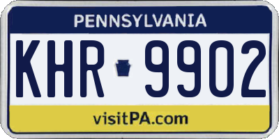 PA license plate KHR9902