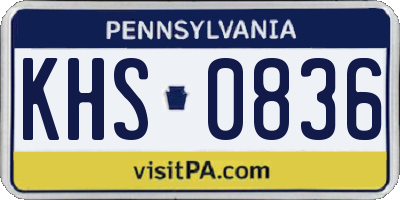 PA license plate KHS0836