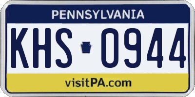 PA license plate KHS0944