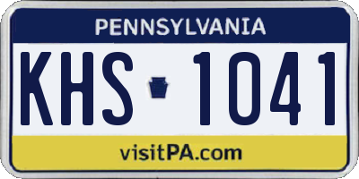 PA license plate KHS1041