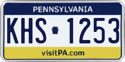 PA license plate KHS1253