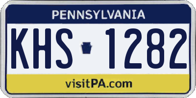 PA license plate KHS1282
