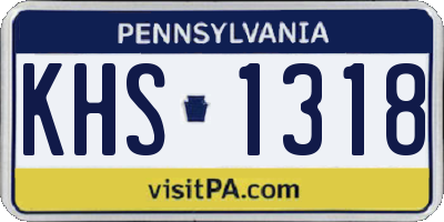 PA license plate KHS1318