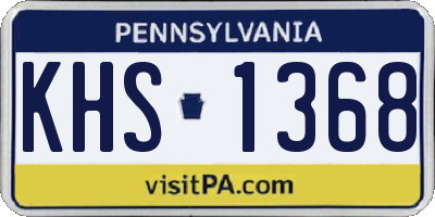 PA license plate KHS1368