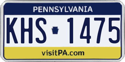 PA license plate KHS1475