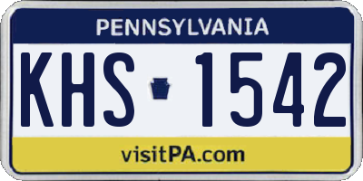 PA license plate KHS1542