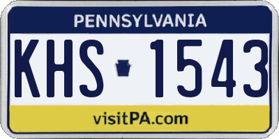 PA license plate KHS1543