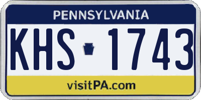 PA license plate KHS1743
