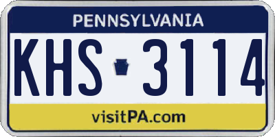 PA license plate KHS3114