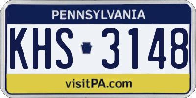 PA license plate KHS3148
