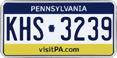 PA license plate KHS3239