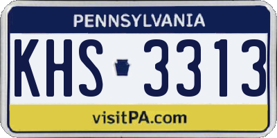 PA license plate KHS3313