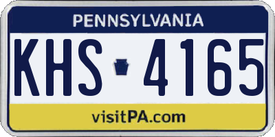 PA license plate KHS4165