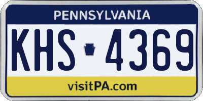 PA license plate KHS4369