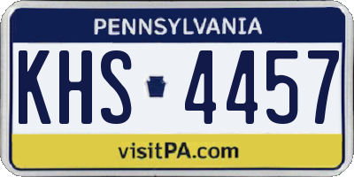 PA license plate KHS4457
