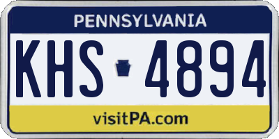 PA license plate KHS4894