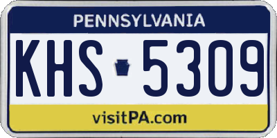 PA license plate KHS5309