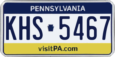 PA license plate KHS5467