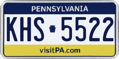PA license plate KHS5522