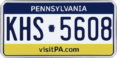 PA license plate KHS5608