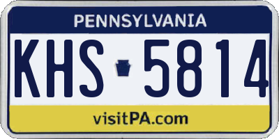 PA license plate KHS5814