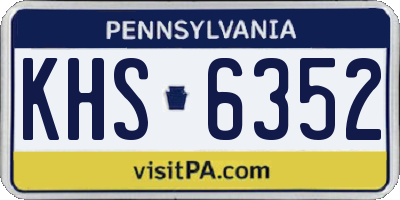 PA license plate KHS6352