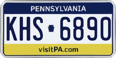 PA license plate KHS6890