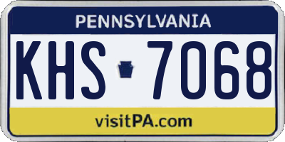 PA license plate KHS7068