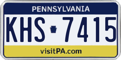 PA license plate KHS7415