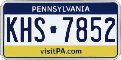 PA license plate KHS7852