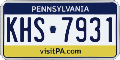 PA license plate KHS7931