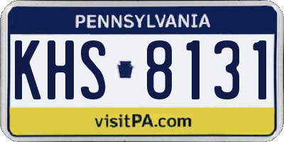 PA license plate KHS8131