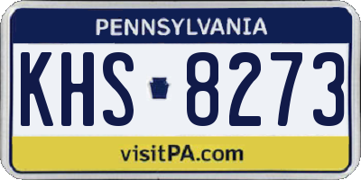 PA license plate KHS8273