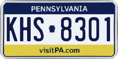 PA license plate KHS8301