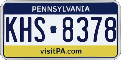 PA license plate KHS8378