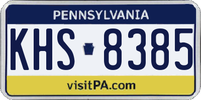 PA license plate KHS8385